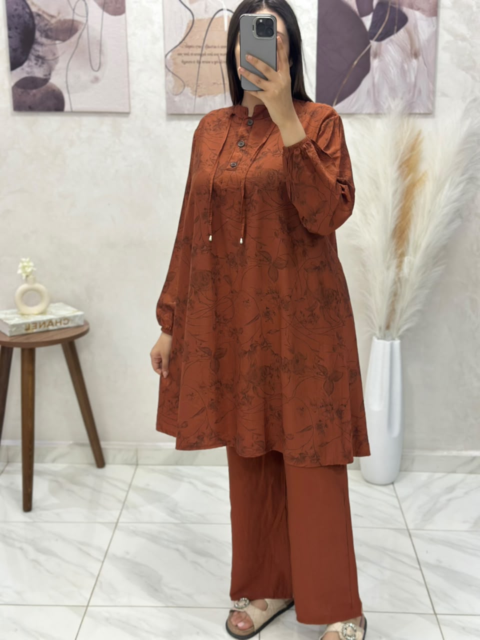 ✨ أنسامبل راقي (2 بياس) مستور ومريح.. لكل امرأة أنيقة! 🌹