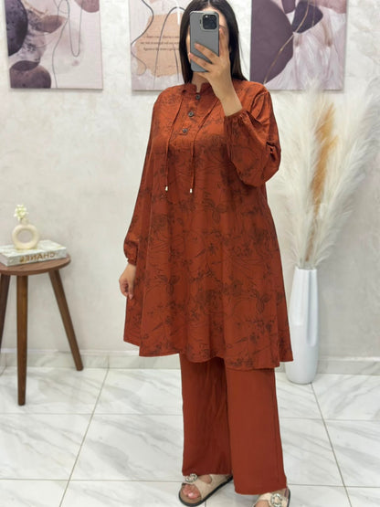 ✨ أنسامبل راقي (2 بياس) مستور ومريح.. لكل امرأة أنيقة! 🌹